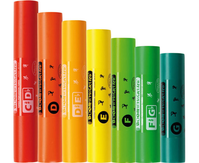 Boomwhackers®, Sopran, chromatischer Ergänzungssatz, Set mit 7 Röhren