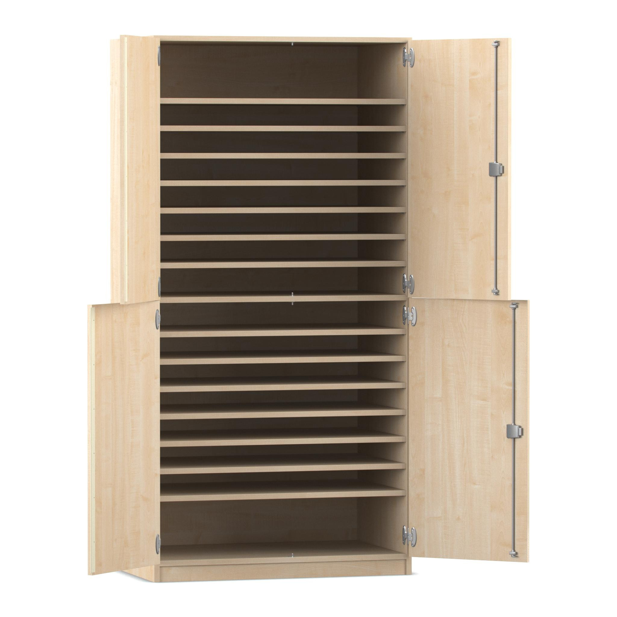 Flexeo® Bastelschrank Jana, Ahorn honig, HxBxT: 190x94,4x60 cm, 16 Fächer, Dreholive